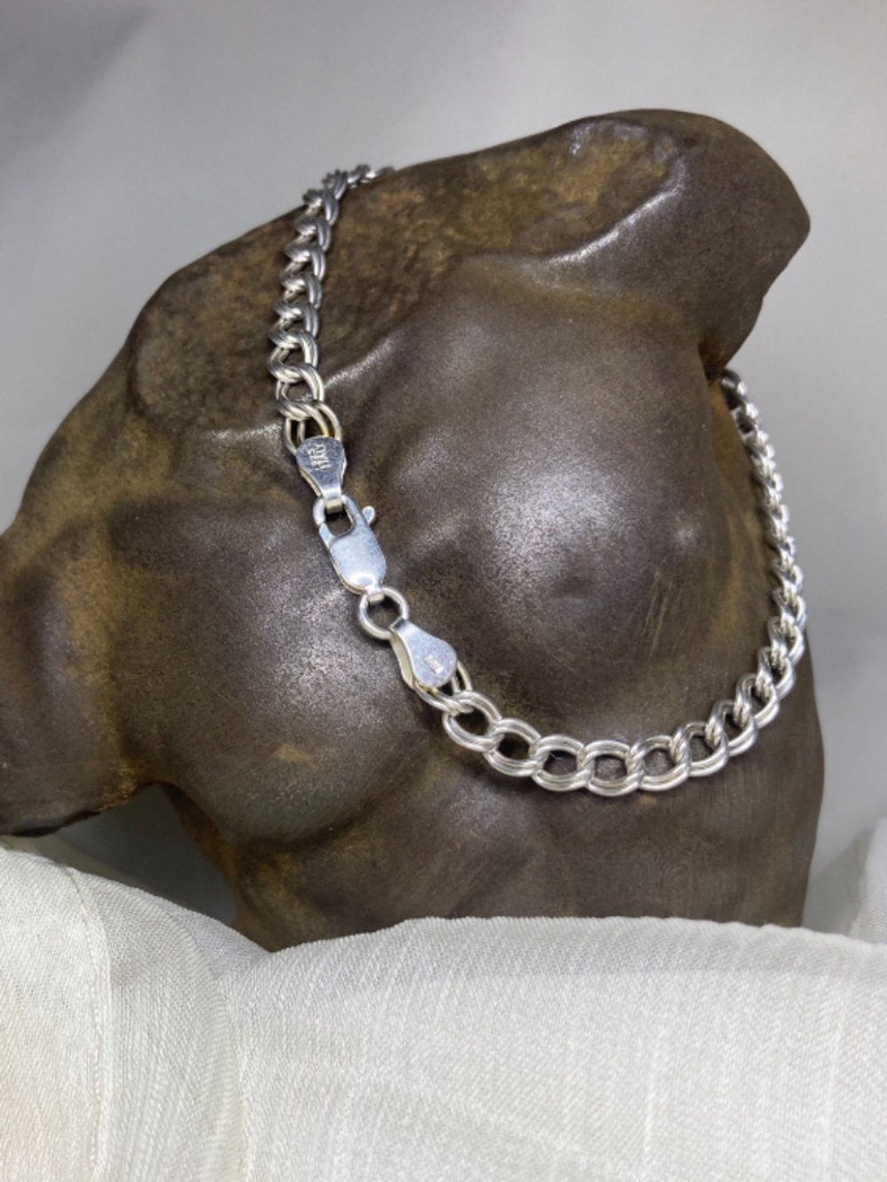 Simple Solid Sterling Unisex XRF tested and Marked, Link Bracelet